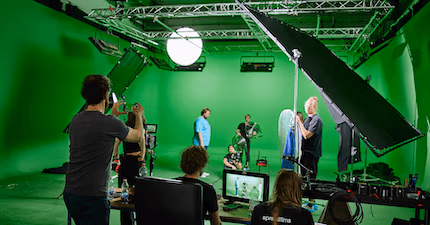 Green-Screen-Set für professionelle Filmproduktion von Spreadfilms