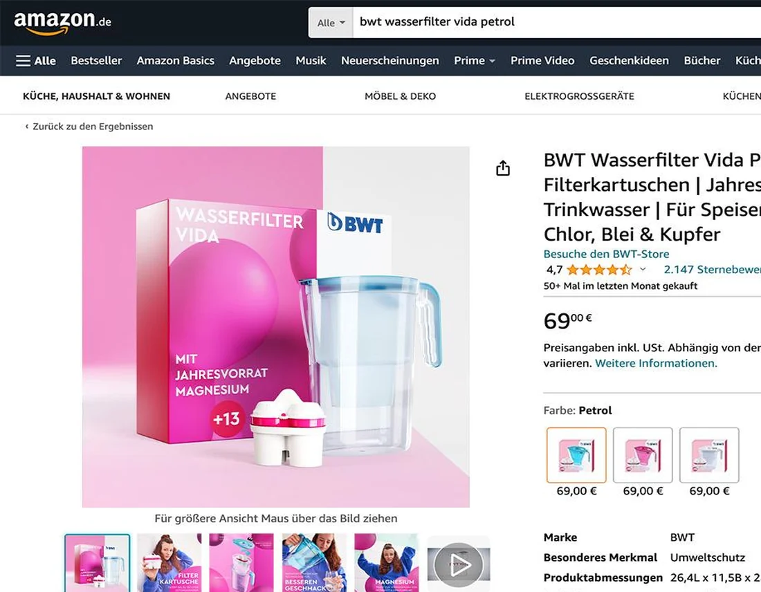 Produktrendering für den Marktplatz