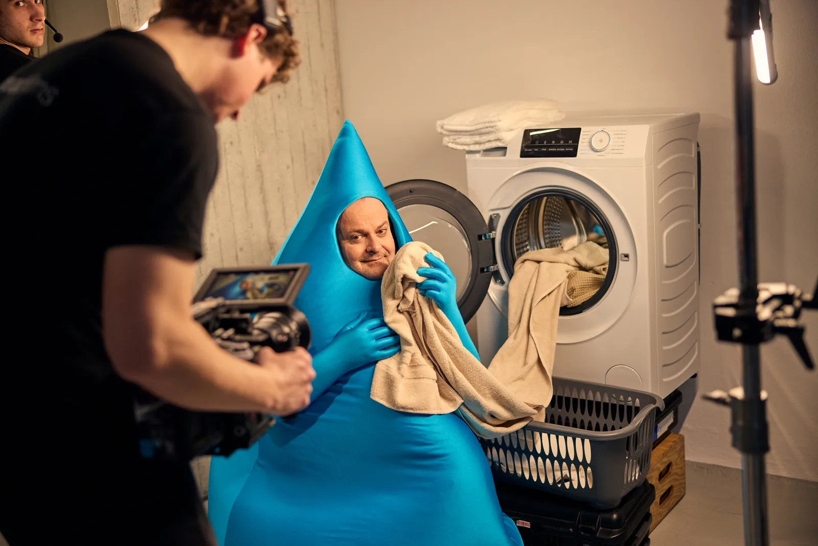 Vorbereitung einer Produktion am Set