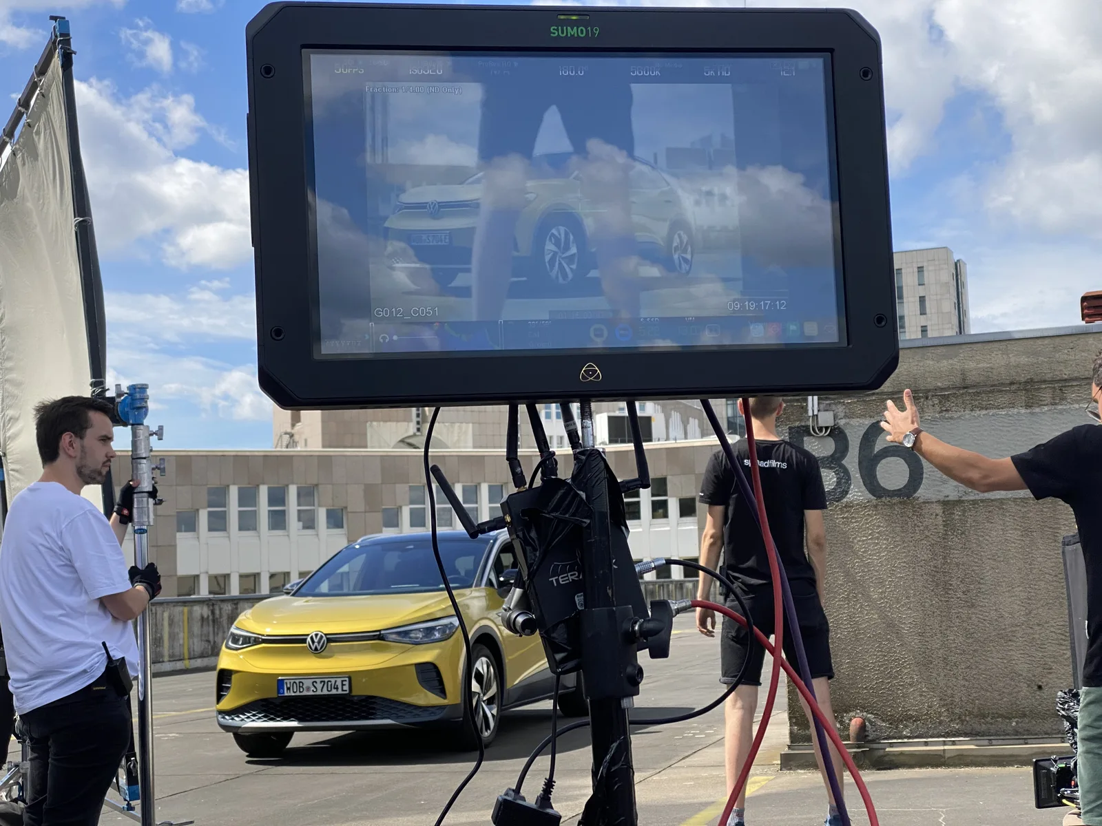 Bildkontrolle direkt am Filmset